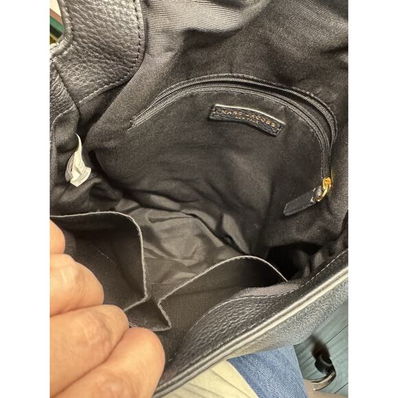 Marc Jacobs New York Black Pebbled Leather Backpack Adjustable Straps 13” X 12” main image 8